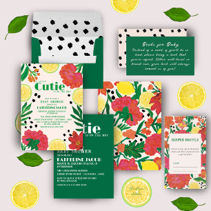 Sticker Rond Petite cravate sur le chemin baby shower citrus ci