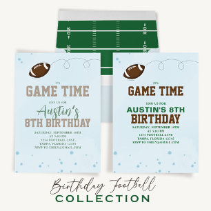 Invitation Fête Anniversaire Mignonne Jeu Temps Simple Footba