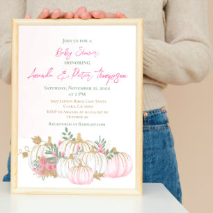 Invitation Sweet Blush Rose rose Citrouille Lavande numérique
