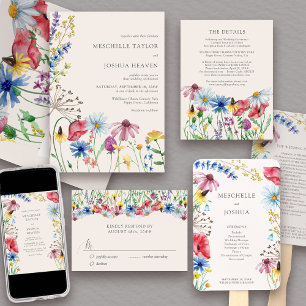 Invitation Fleur sauvage Mariage Rustic Floral Photo