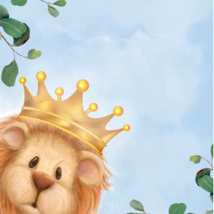 Invitation Prince Lion Golden Crown Baby shower