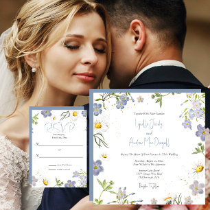 Fleurs d'été Bannière Mariage bleu