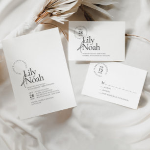 Ballotins Merci minimaliste en Mariage noir et blanc