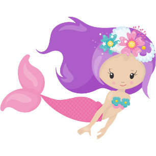 Invitation Mermaid rose violet Merci de fête d'anniversaire