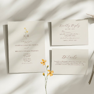 Menu Mariage Fleur sauvage Boho