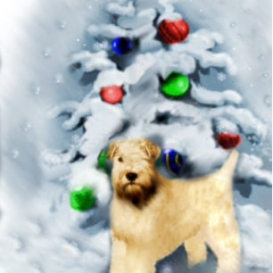 Cartes Pour Fêtes Annuelles Manteau doux Wheaten Terrier Noël
