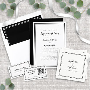 Serviette En Papier Soirée de mariage minimaliste simple et minimalist