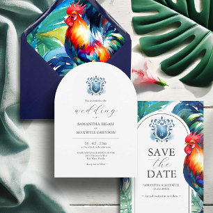 Watercolor Key West Florida Wedding Invitations