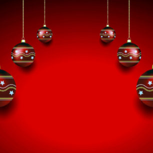 Cartes Pour Fêtes Annuelles Noël Salutation Golden Red Hiver Élégant