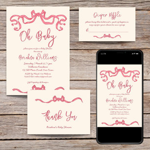 Ballotins Croquis en ruban rose baby shower faveurs