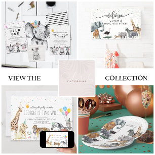 Invitation d'animaux de fête simple moderne