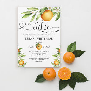 Invitation Little Cutie sur le chemin Baby shower aquarelle