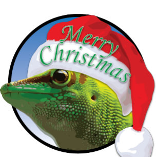 Gecko de Noël - Carte de voeux, standard