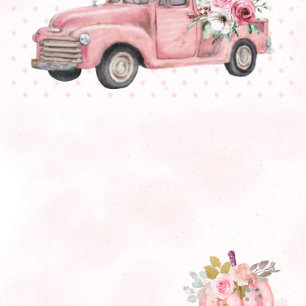 Camion vintage et Citrouille Couples Invitations d