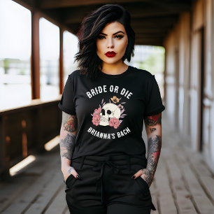 T-shirt Mariée ou mort crâne noir favoritisme bachelorette
