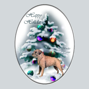 Cartes Pour Fêtes Annuelles Cadeaux de Noël de Terrier frontalier