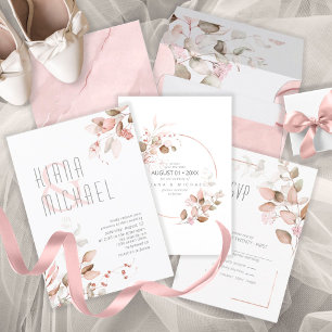 Serviette En Papier Dreamy Foliage Mariage V2 Blush ID817