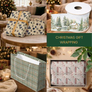 Papier Cadeau Ours en peluche vintage Tartan à carreaux Noël 