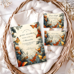 Invitation Baby Shower Jardin Papillon