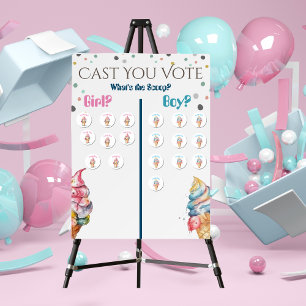 Carte De Remerciements Glace Cream Genre Reveal Party C'est une fille
