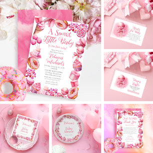 Serviette En Papier Baby shower fille de cadre de bonbons rose