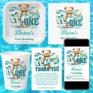 Sticker Rond La grande fête d'anniversaire de surf