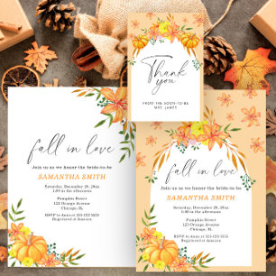 Invitation Fête des mariées d'automne citrouille