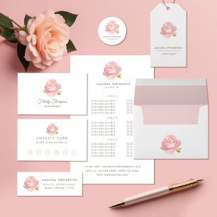 Sticker Rond Aquarelle Chic Rose rose rose