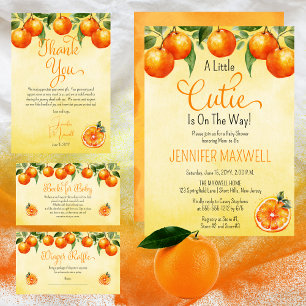Invitation Un petit Baby shower d'aquarelle Citrus Cutie