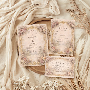 Save The Date Mariage baroque européen classique