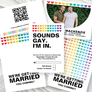 Invitation Mariage Sonne Gay Fun Rainbow Pride