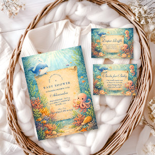 Invitation Fête de Bébé Océan Contes de Fées
