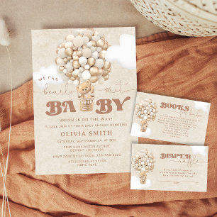 Carte D'accompagnement Teddy Balloon Neutre Baby shower Demande