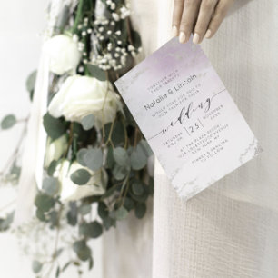 Invitation Mariage Ombre clair violet argenté