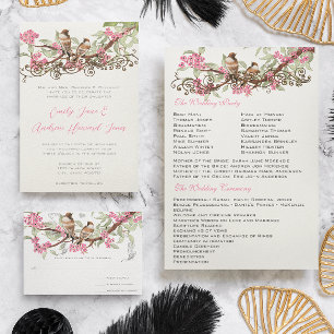 Invitation Photo marocaine Inséparable de la Marine rose ceri