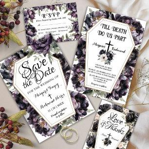 Invitation Café vintage Rose noir   Gothique Enregistrer La D