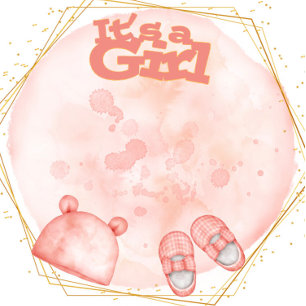 Invitation C'est une fille dans le corail rose et le Baby sho