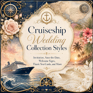 Invitation Mariage Croisière Romantique Voyage Rose Luxe 