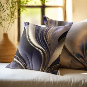 Couverture Polaire Golden Air - Bleu clair et or fluide abstrait