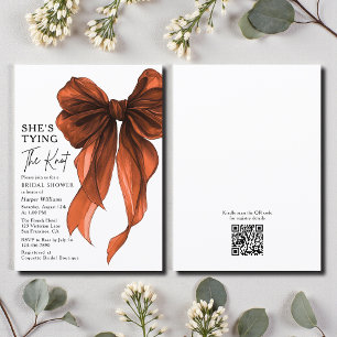 Invitations En Acrylique Orange Rouille Noeud Papillon Elle Se Marie Shower