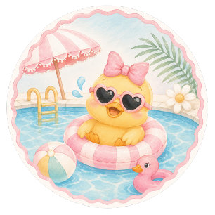 Autocollants de remerciement Duck Pool Party   Été