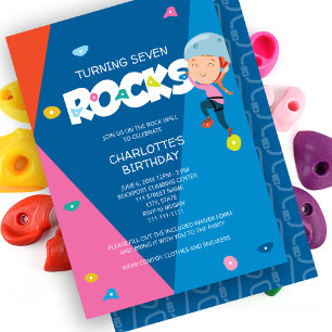 Cute Boy Rock Escalade Invitation d'anniversaire