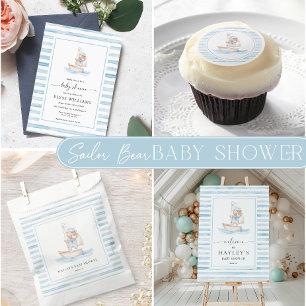 Ballotins Baby shower Bear Bleu Stripe