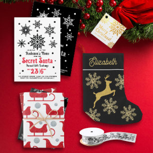 Feuille De Papier Cadeau Parties scintillant des points de flocon de neige 