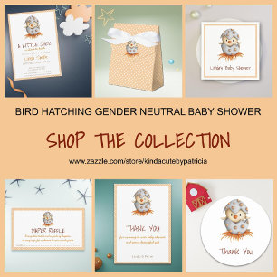 Carte D'accompagnement Neutral Chick Bird Apportez un Baby shower de livr