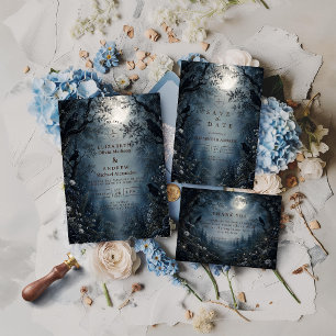 Carte De Remerciements Mariage sombre en forêt de conte de fées