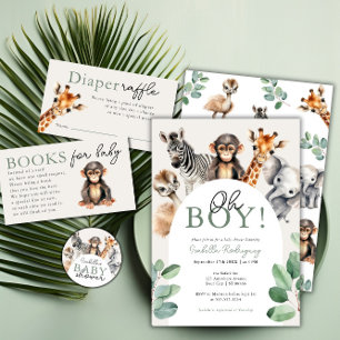 Jungle Safari Animaux Baby shower Carte de remerci