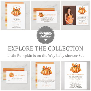 Budget Little citrouille automne baby shower invit