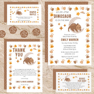 Carte De Remerciements Un mignon petit Baby shower de dinosaures