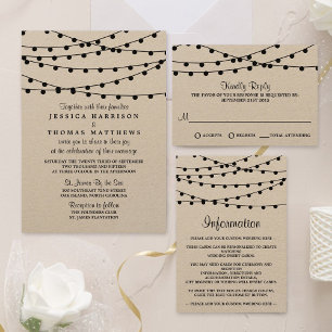Cartons Réponse Collection de Mariages Rustic Kraft